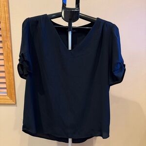 Adrianna Papell black V-Neck Blouse